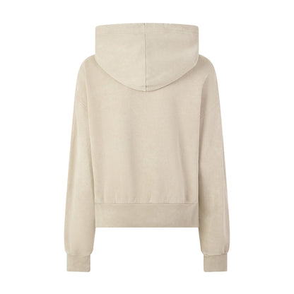 Beige - Back - Lacoste Womens-Ladies Oversized Hoodie