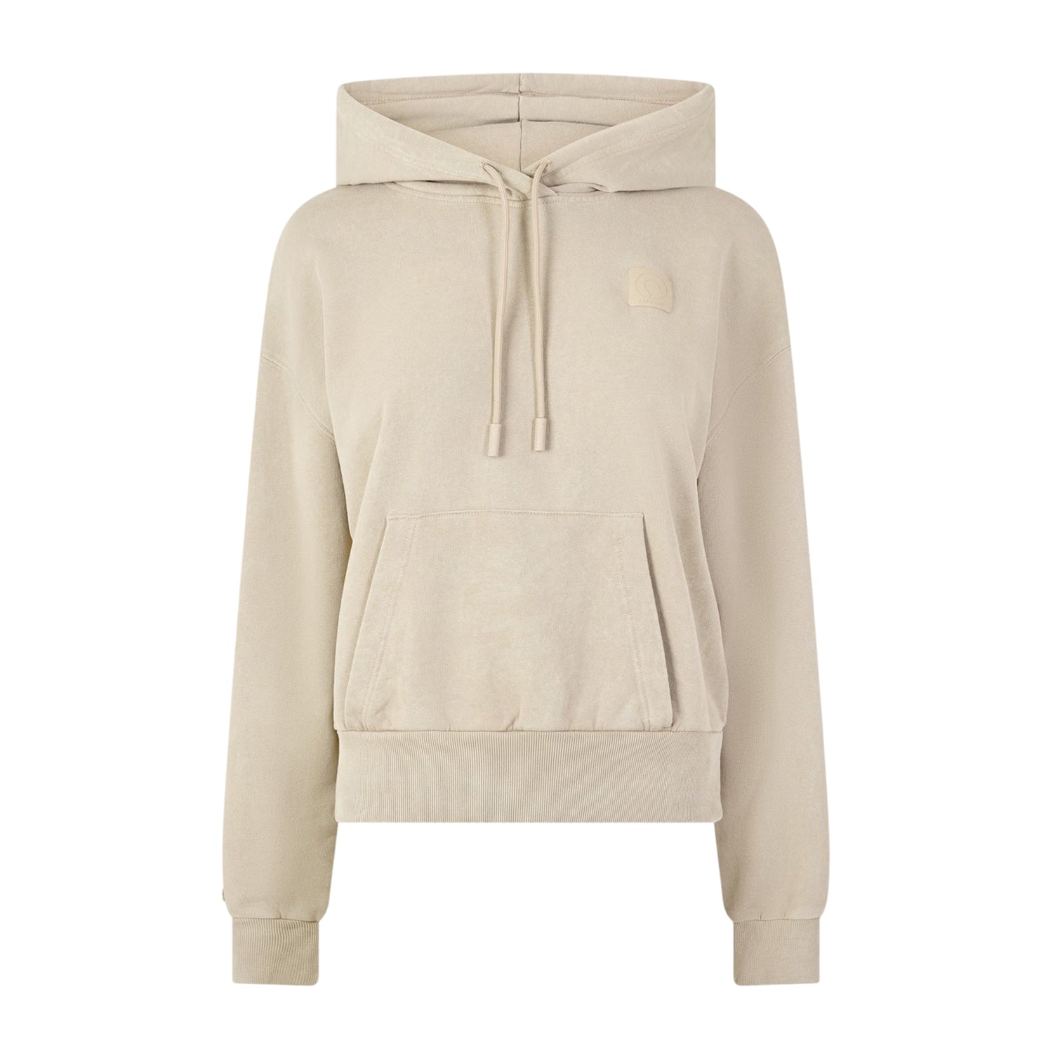 Beige - Front - Lacoste Womens-Ladies Oversized Hoodie