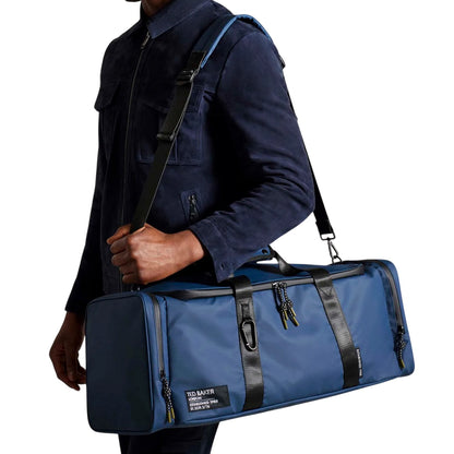 Navy - Side - Ted Baker Hyke Rubberished Holdall