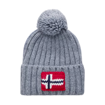 Mid Grey - Front - Napapijri Unisex Adult Beanie