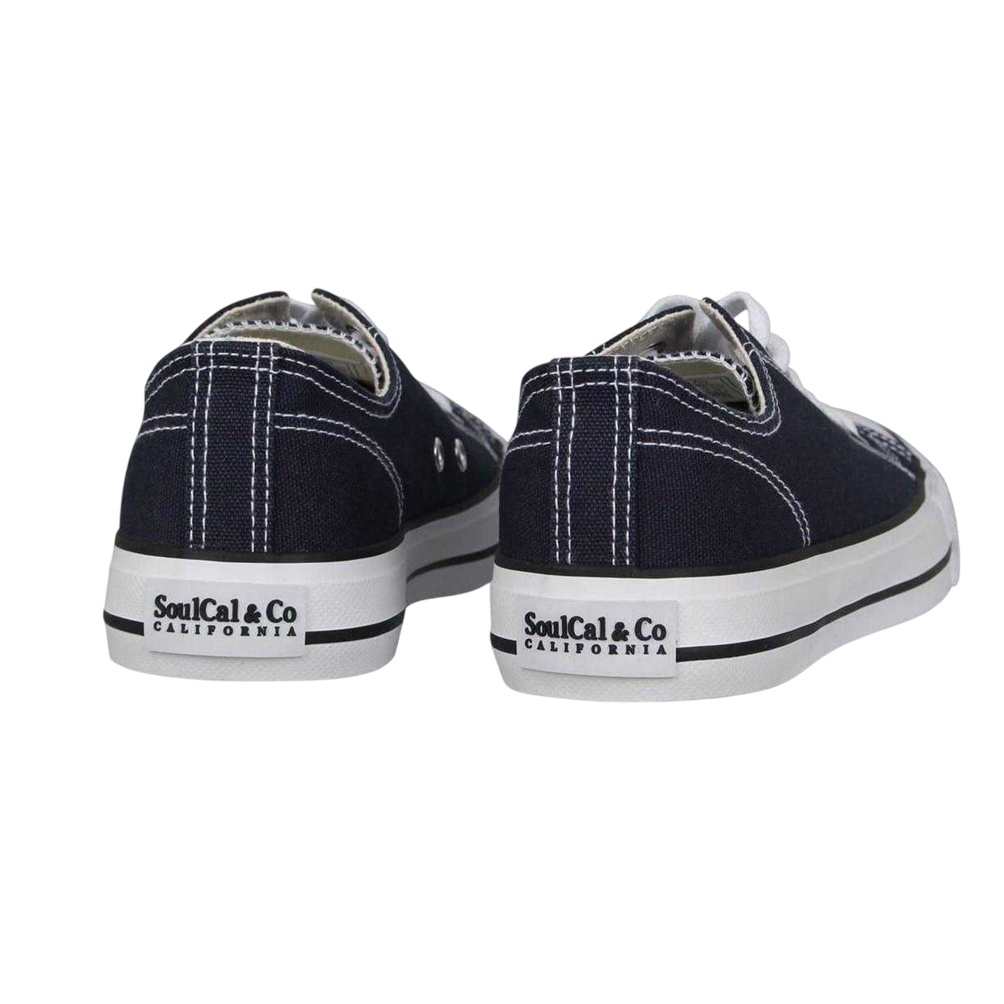 Navy - Back - SoulCal Womens-Ladies Canvas Flat Trainers
