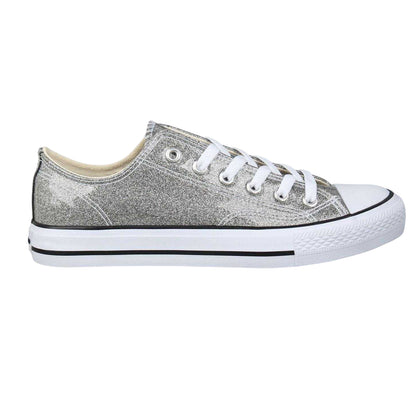 Silver - Front - SoulCal Womens-Ladies Canvas Flat Trainers