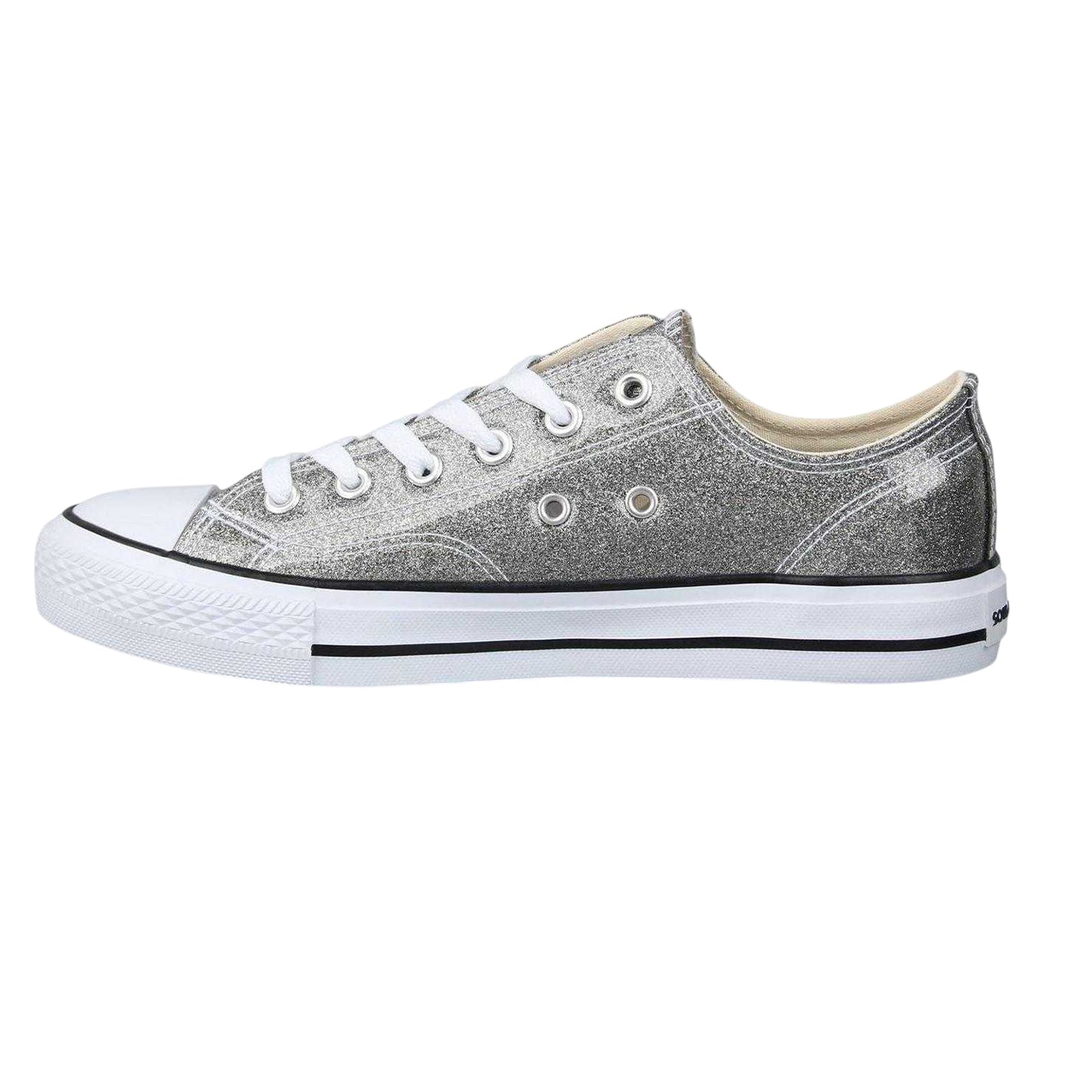 Silver - Back - SoulCal Womens-Ladies Canvas Flat Trainers
