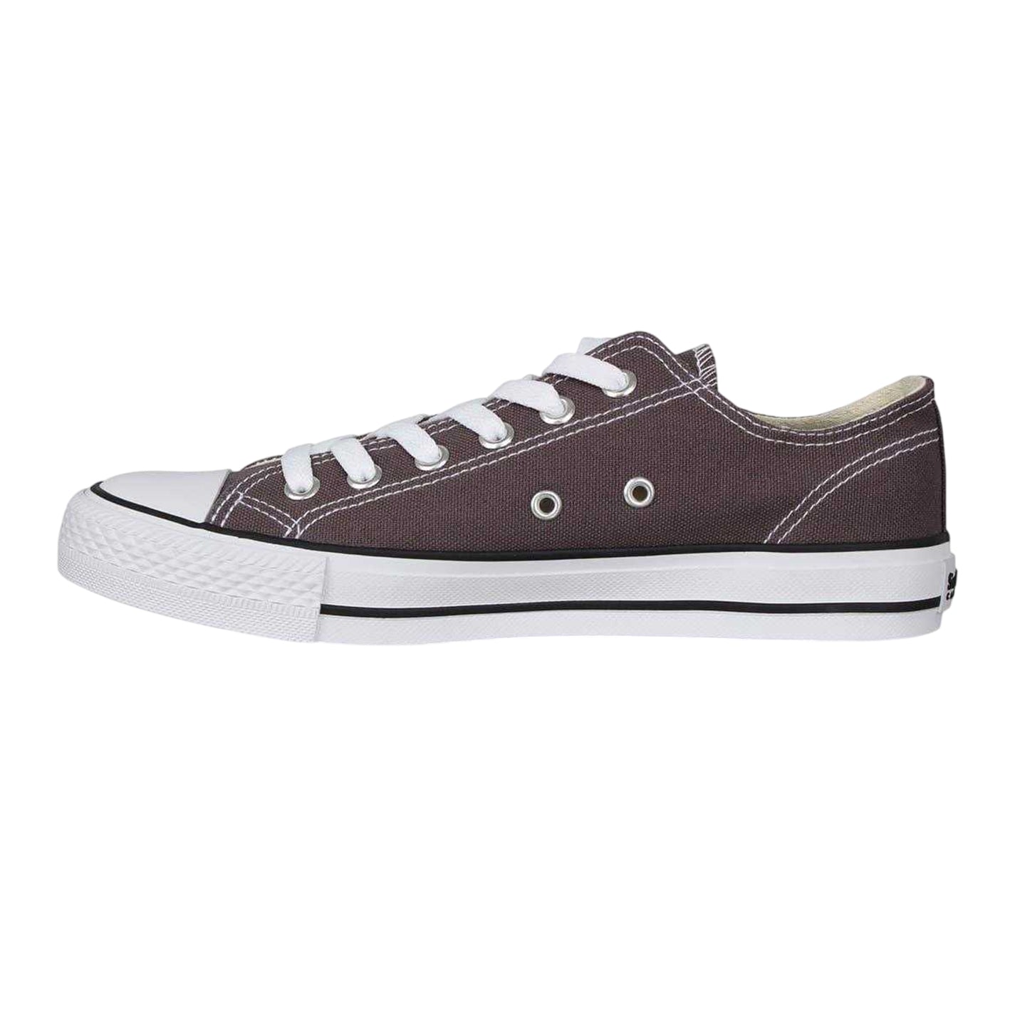 Charcoal - Side - SoulCal Womens-Ladies Canvas Flat Trainers