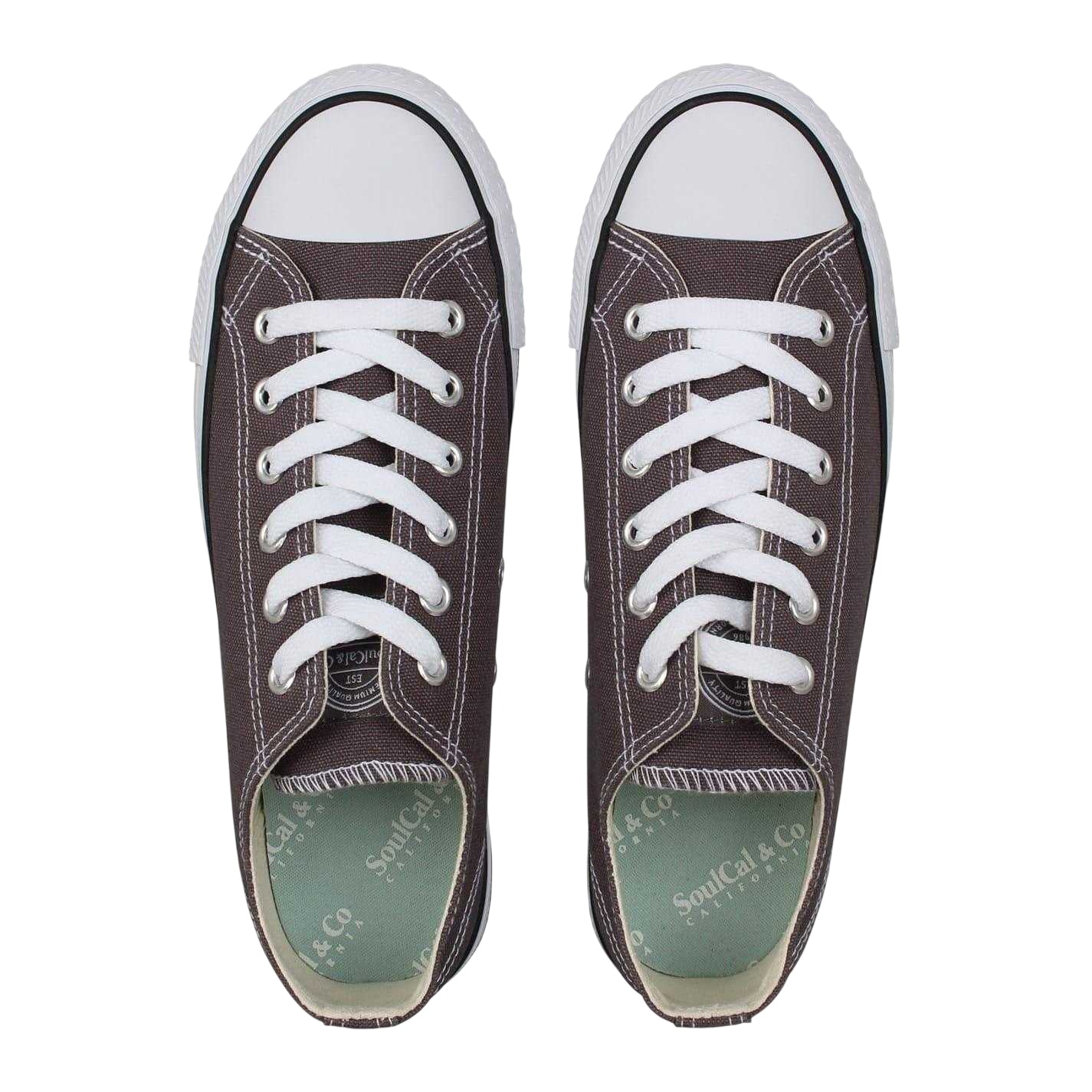 Charcoal - Lifestyle - SoulCal Womens-Ladies Canvas Flat Trainers