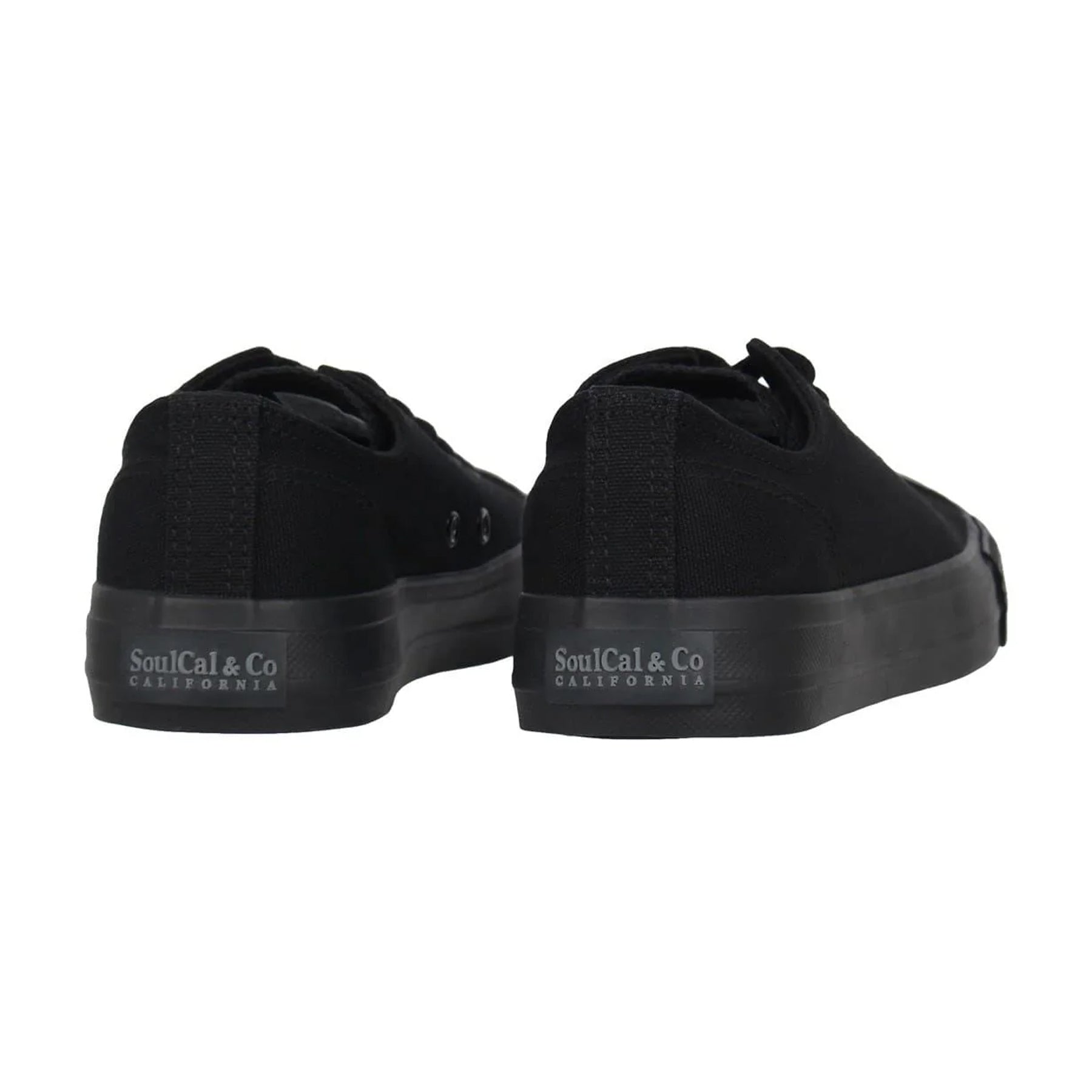 Black - Back - SoulCal Womens-Ladies Canvas Flat Trainers