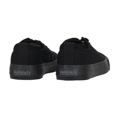 Black - Back - SoulCal Womens-Ladies Canvas Flat Trainers