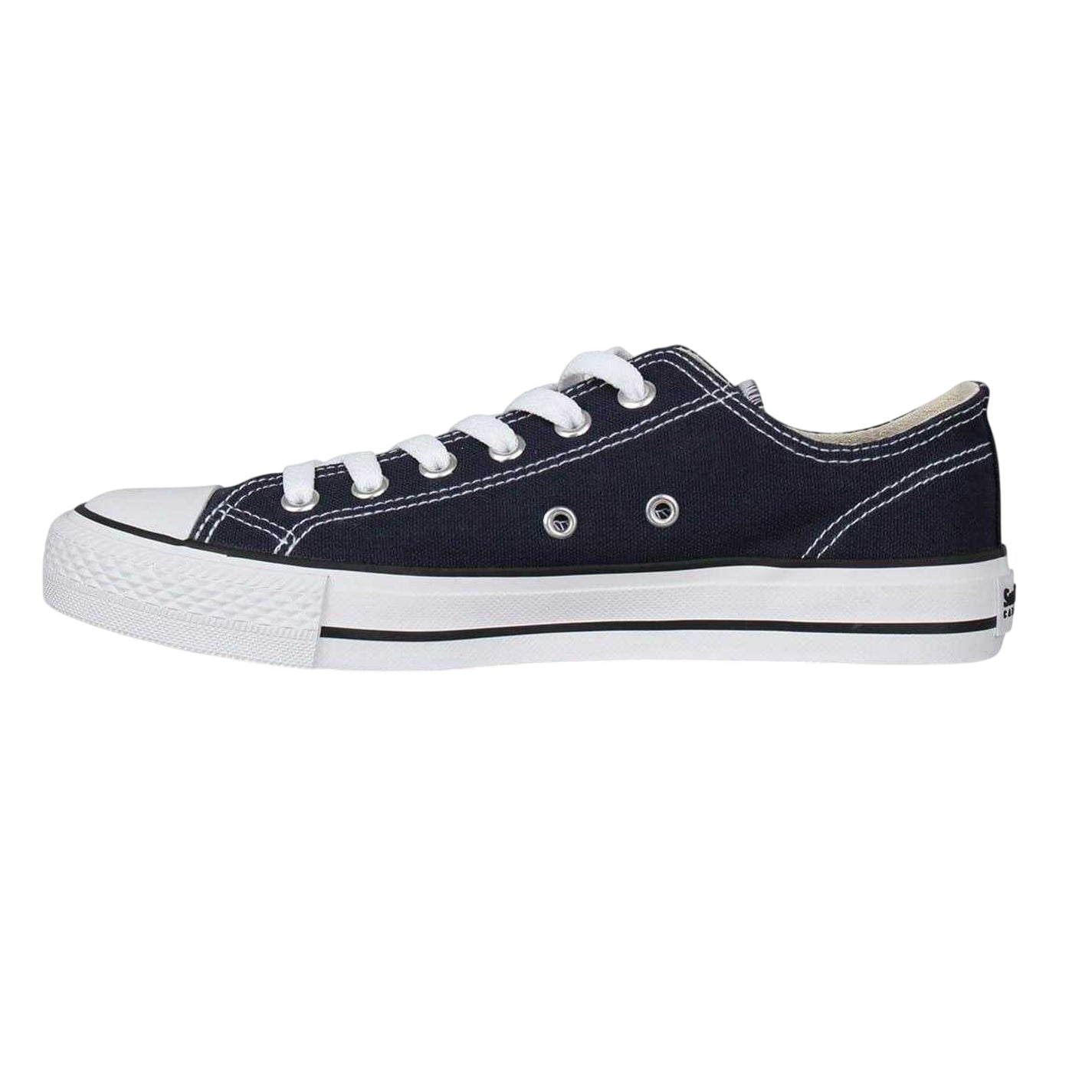 Navy - Side - SoulCal Womens-Ladies Canvas Flat Trainers