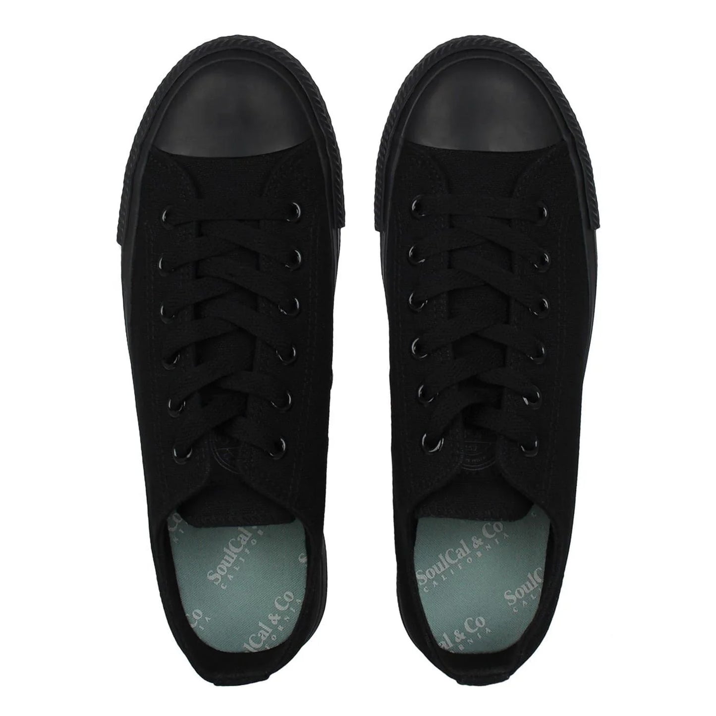 Black - Lifestyle - SoulCal Womens-Ladies Canvas Flat Trainers