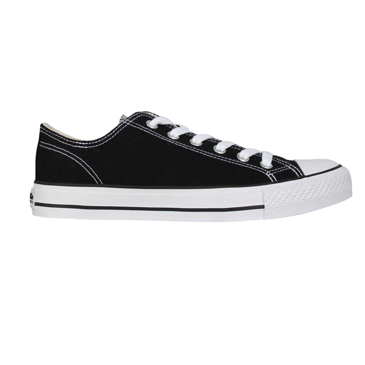 Black-White - Front - SoulCal Womens-Ladies Canvas Flat Trainers