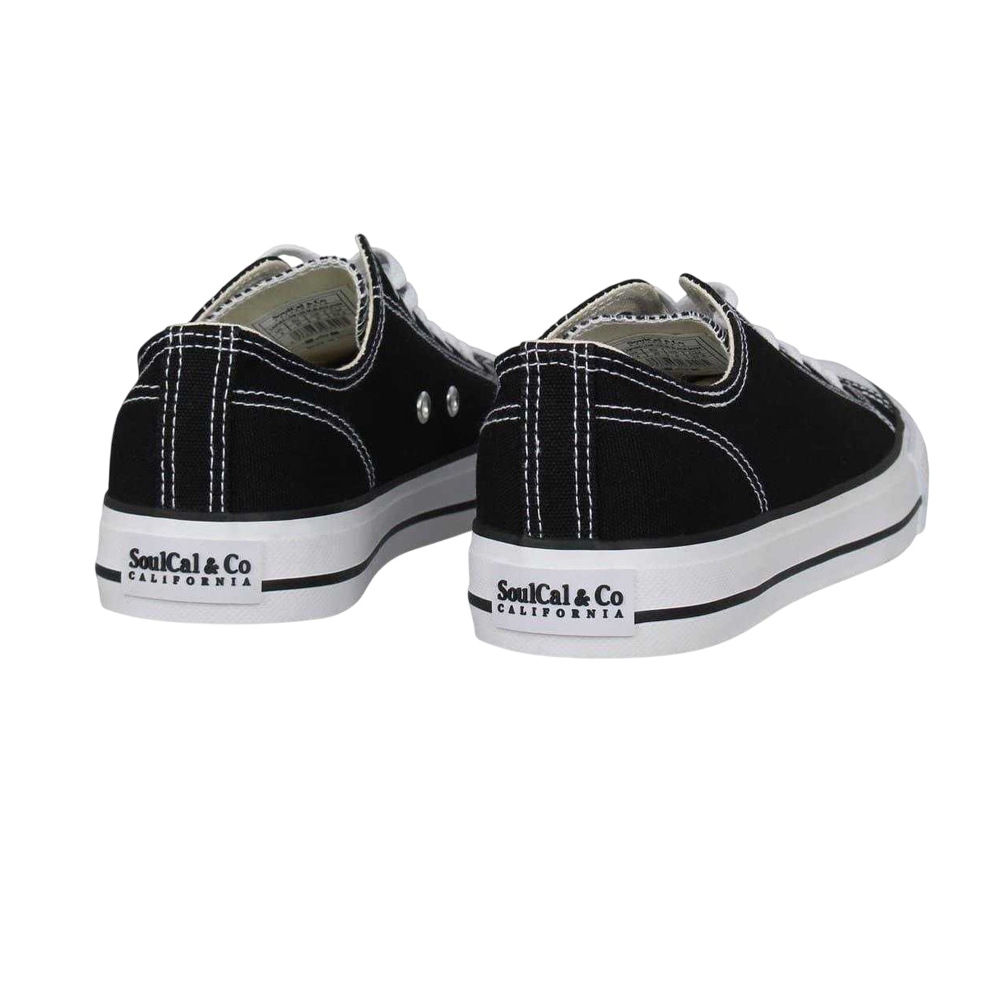 Black - Back - SoulCal Womens-Ladies Canvas Flat Trainers