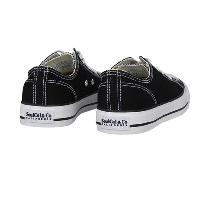 Black - Back - SoulCal Womens-Ladies Canvas Flat Trainers