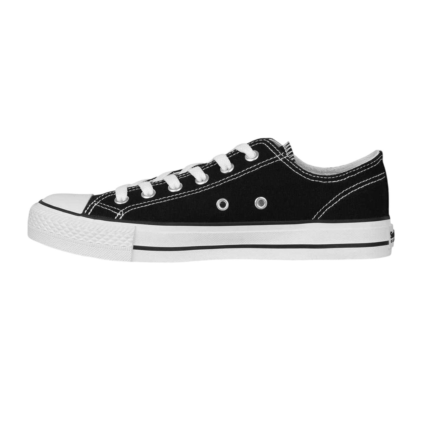 Black - Side - SoulCal Womens-Ladies Canvas Flat Trainers