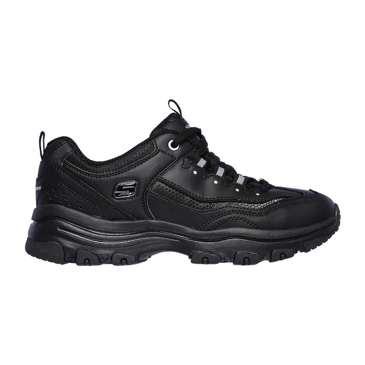 Black - Side - Skechers Womens-Ladies Dlite Athletic Trainers