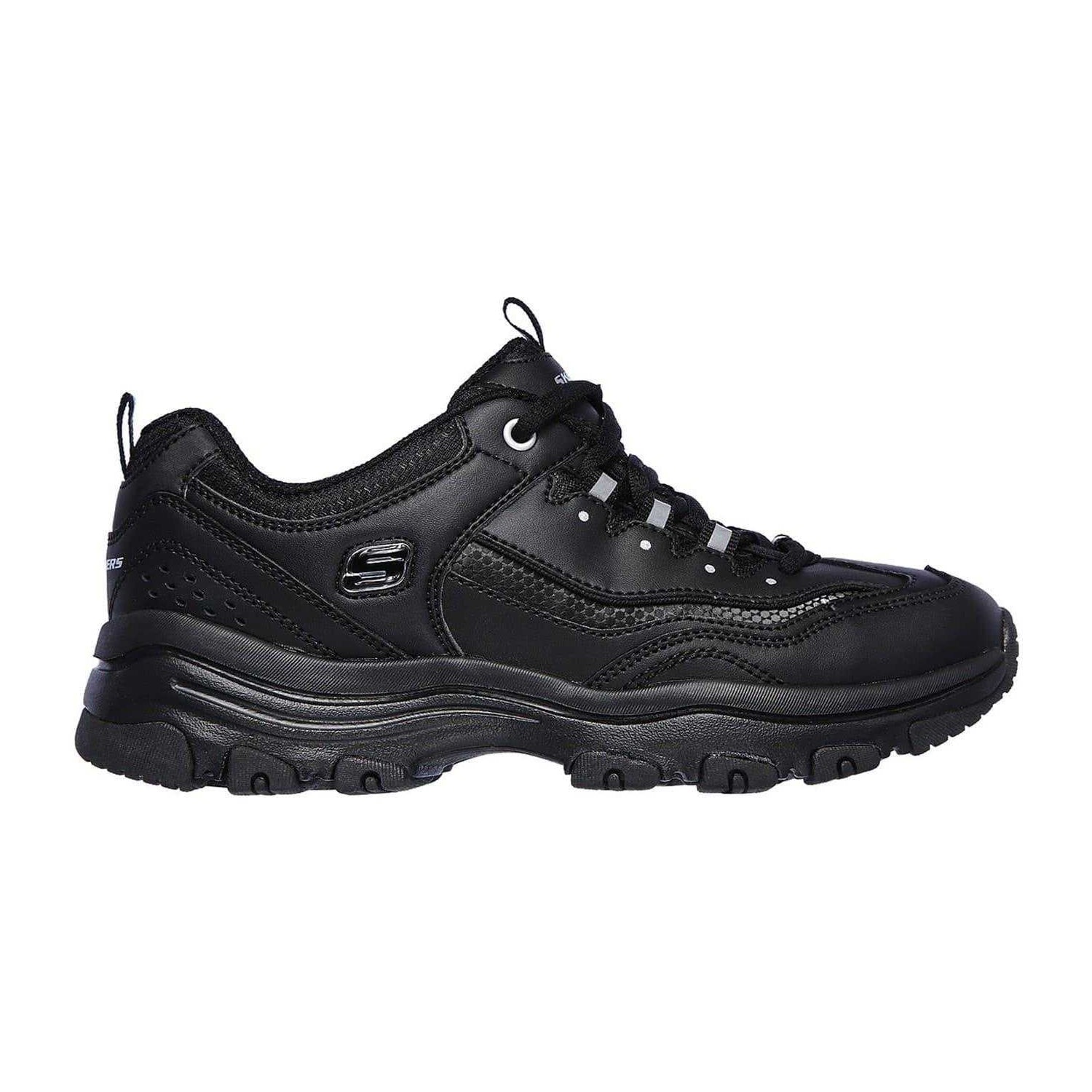 Black - Side - Skechers Womens-Ladies Dlite Athletic Trainers