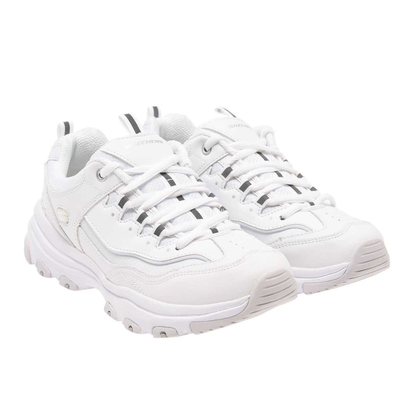 White - Front - Skechers Womens-Ladies Dlite Athletic Trainers