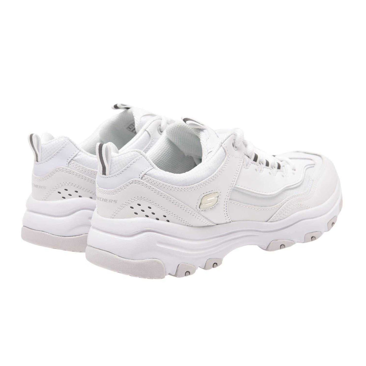 White - Back - Skechers Womens-Ladies Dlite Athletic Trainers