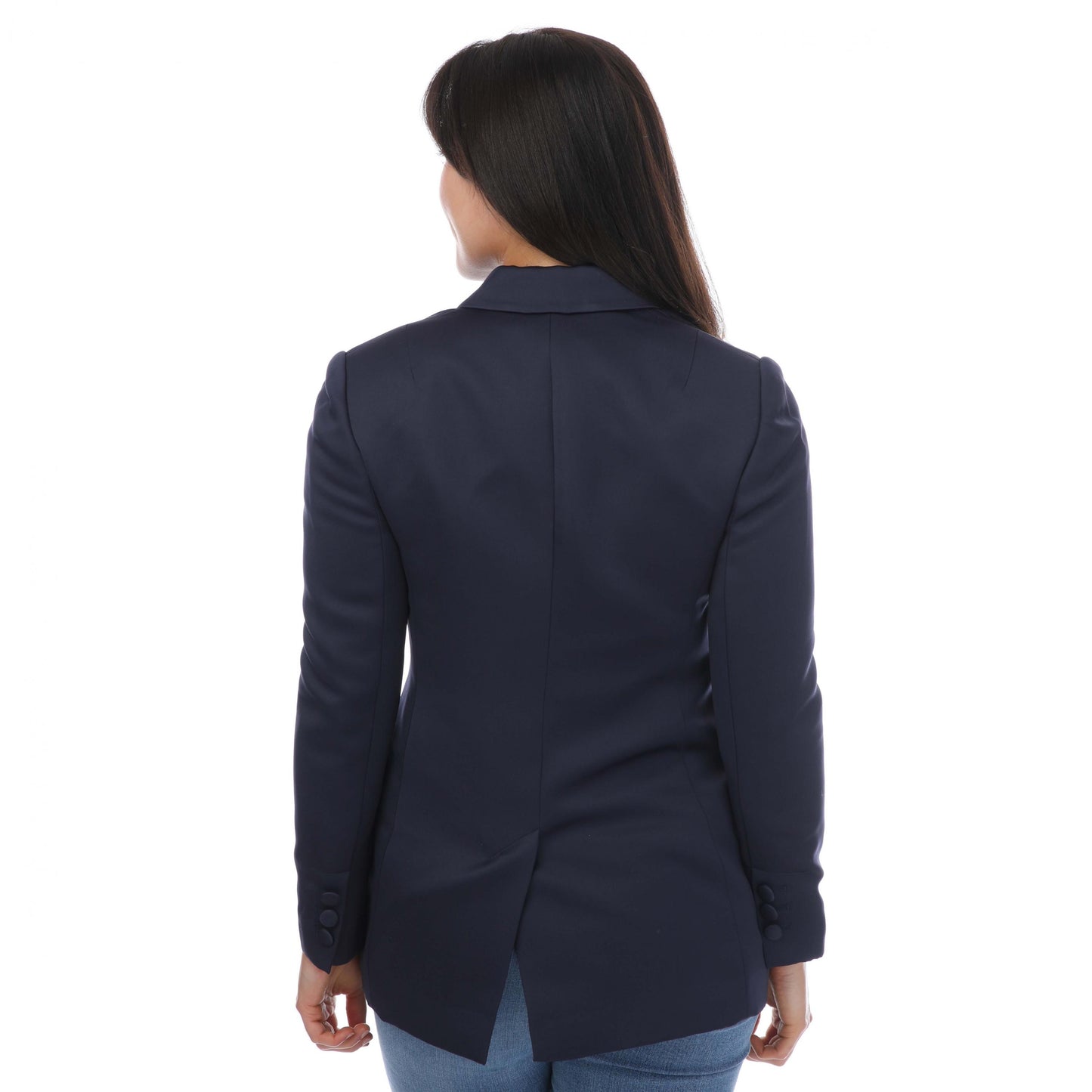 Blue - Back - Ted Baker Womens-Ladies Seraph Satin Double-Breasted Boyfriend Blazer
