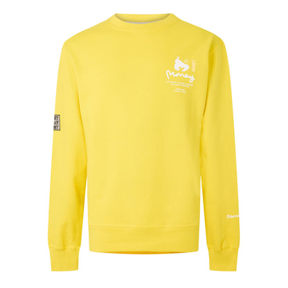 Yellow - Front - Money Mens Copyright Crew Neck Sweatshirt