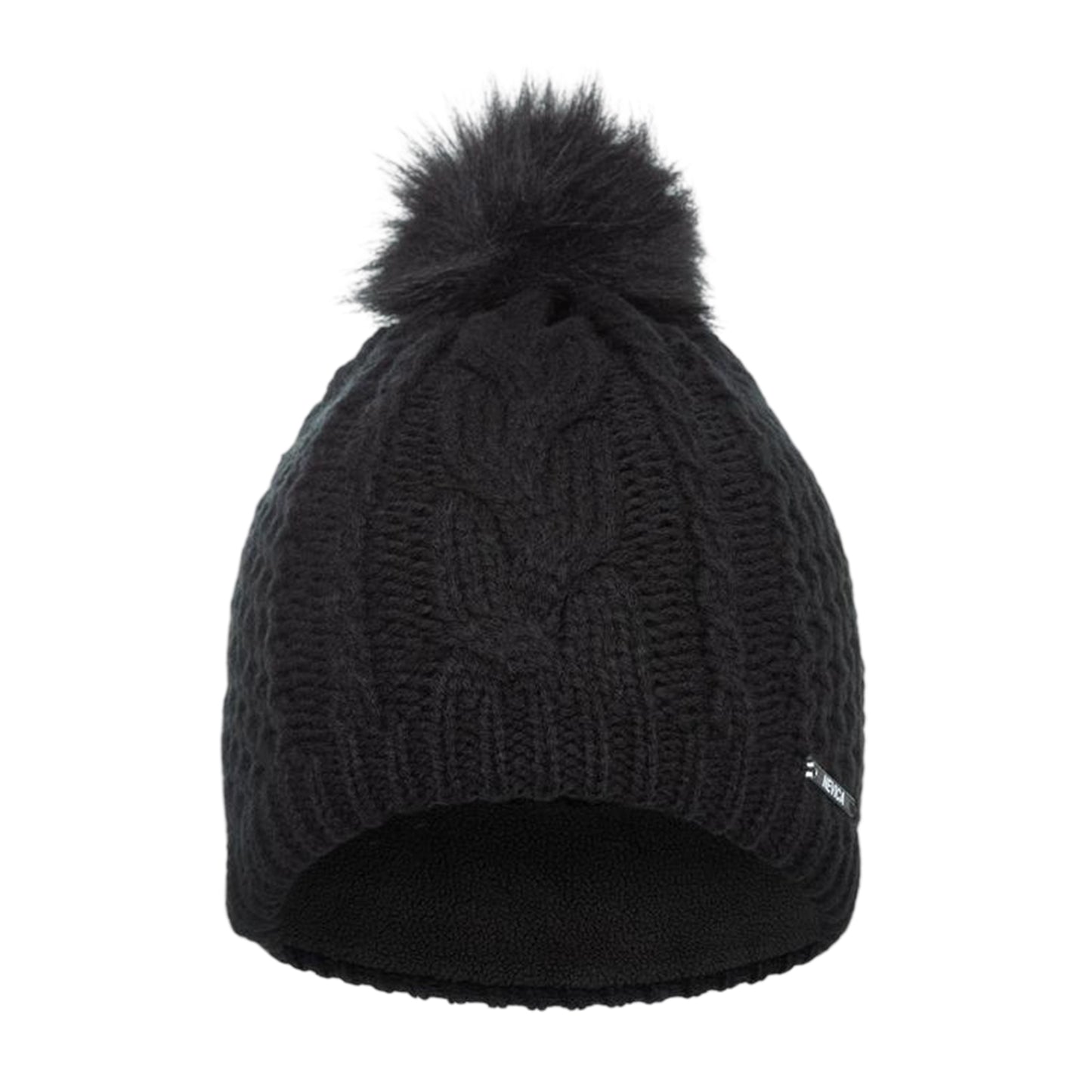 Black - Side - Nevica Womens-Ladies Meribel Chunky Knit Beanie
