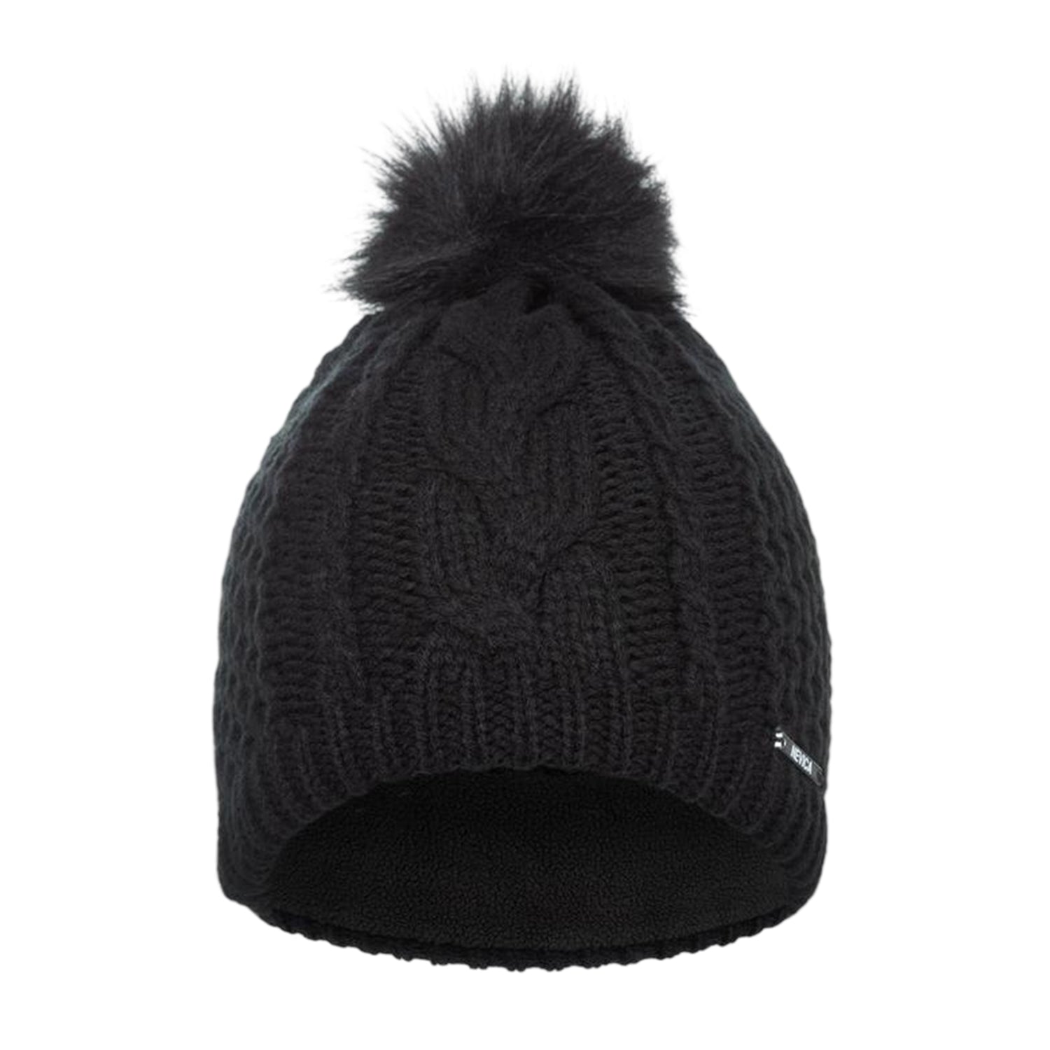 Black - Side - Nevica Womens-Ladies Meribel Chunky Knit Beanie