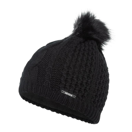 Black - Front - Nevica Womens-Ladies Meribel Chunky Knit Beanie