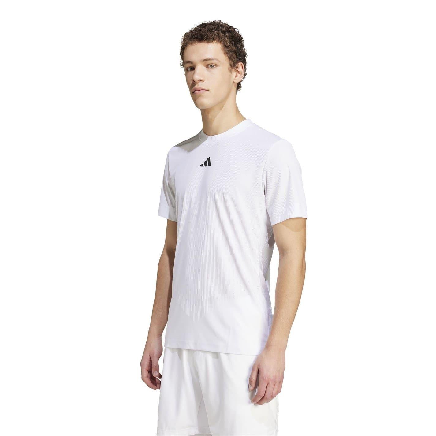 White - Side - Adidas Mens Airchill Pro Tennis T-Shirt