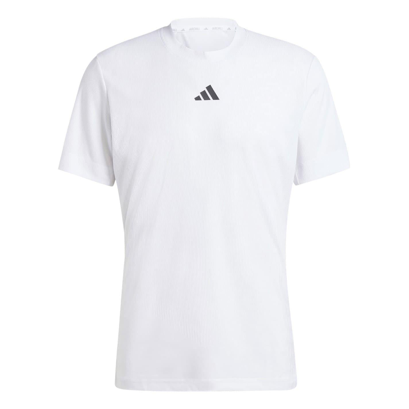 White - Front - Adidas Mens Airchill Pro Tennis T-Shirt