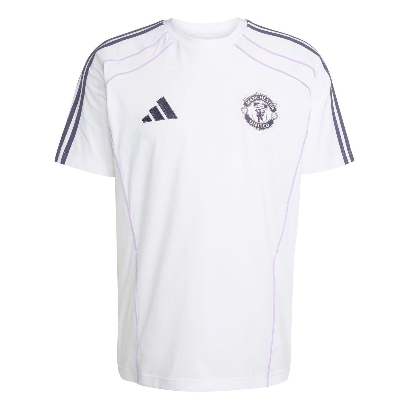 White - Front - Adidas Mens Manchester United FC T-Shirt