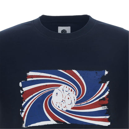 Navy - Side - Pretty Green Mens Swirl Logo T-Shirt
