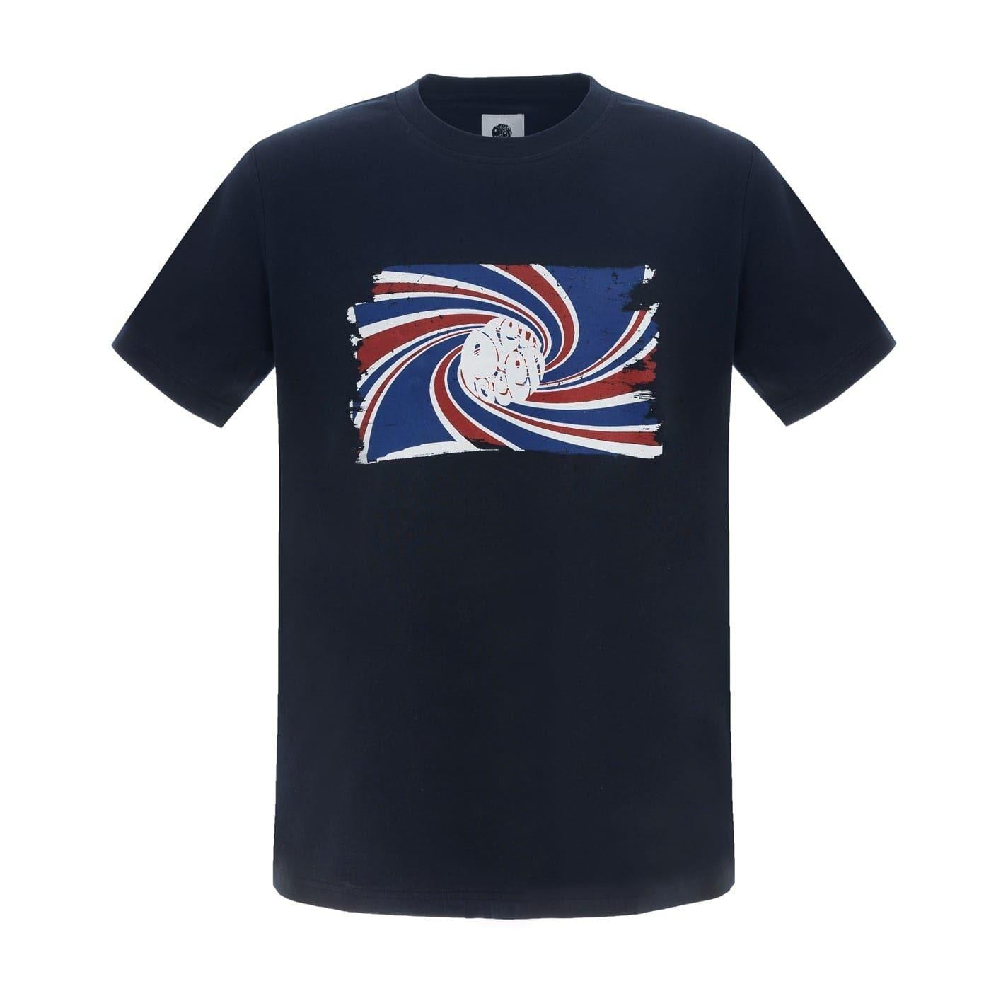 Navy - Front - Pretty Green Mens Swirl Logo T-Shirt