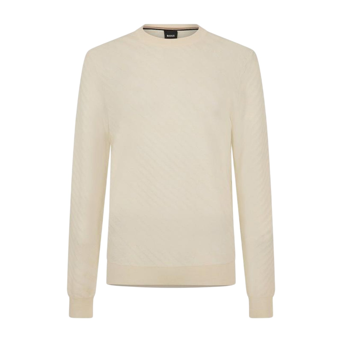 White - Front - Boss Mens Knitted Regular Top