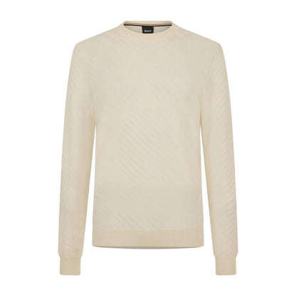 White - Front - Boss Mens Knitted Regular Top