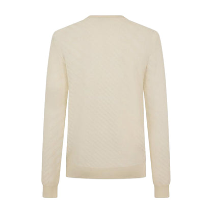 White - Back - Boss Mens Knitted Regular Top