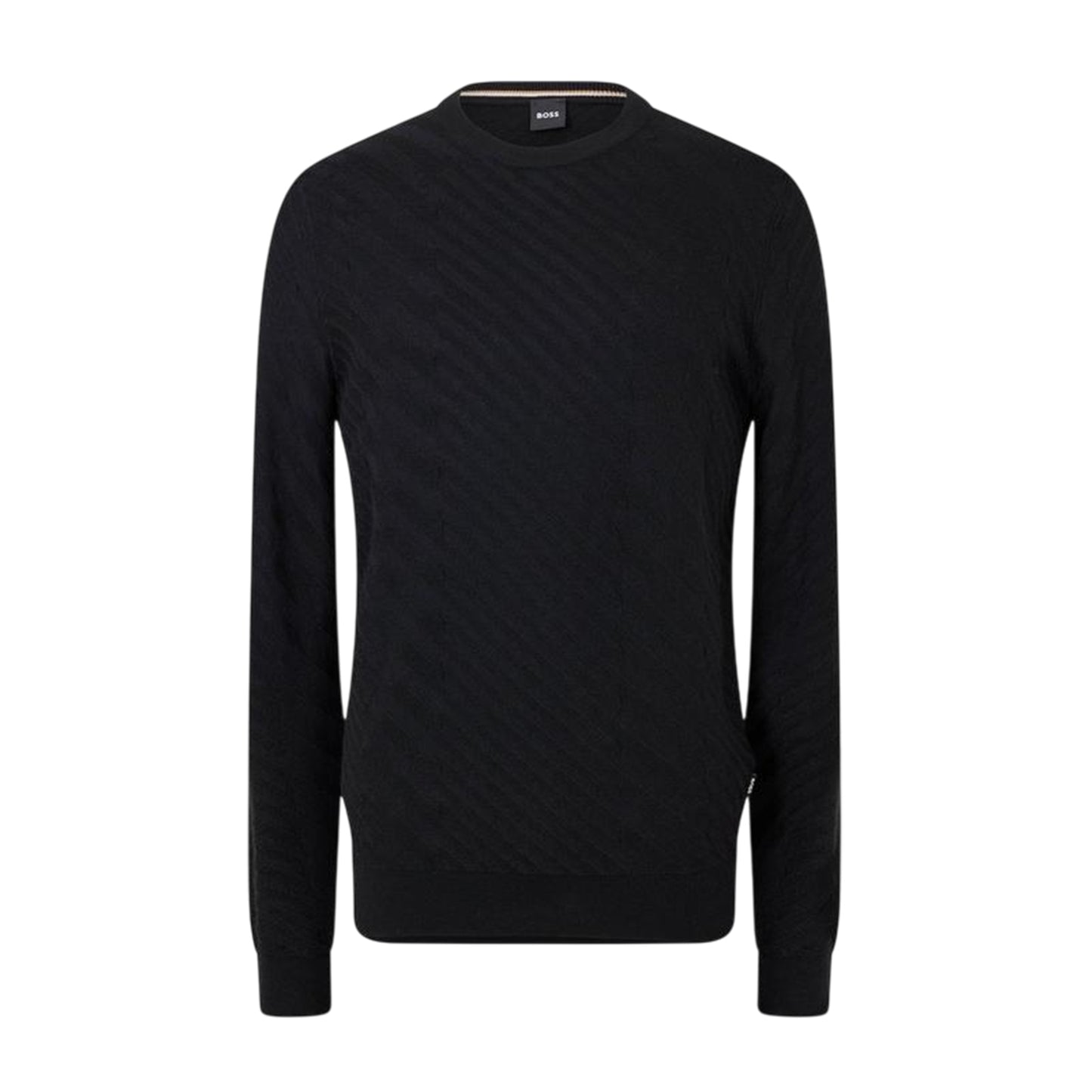 Black - Front - Boss Mens Knitted Regular Top