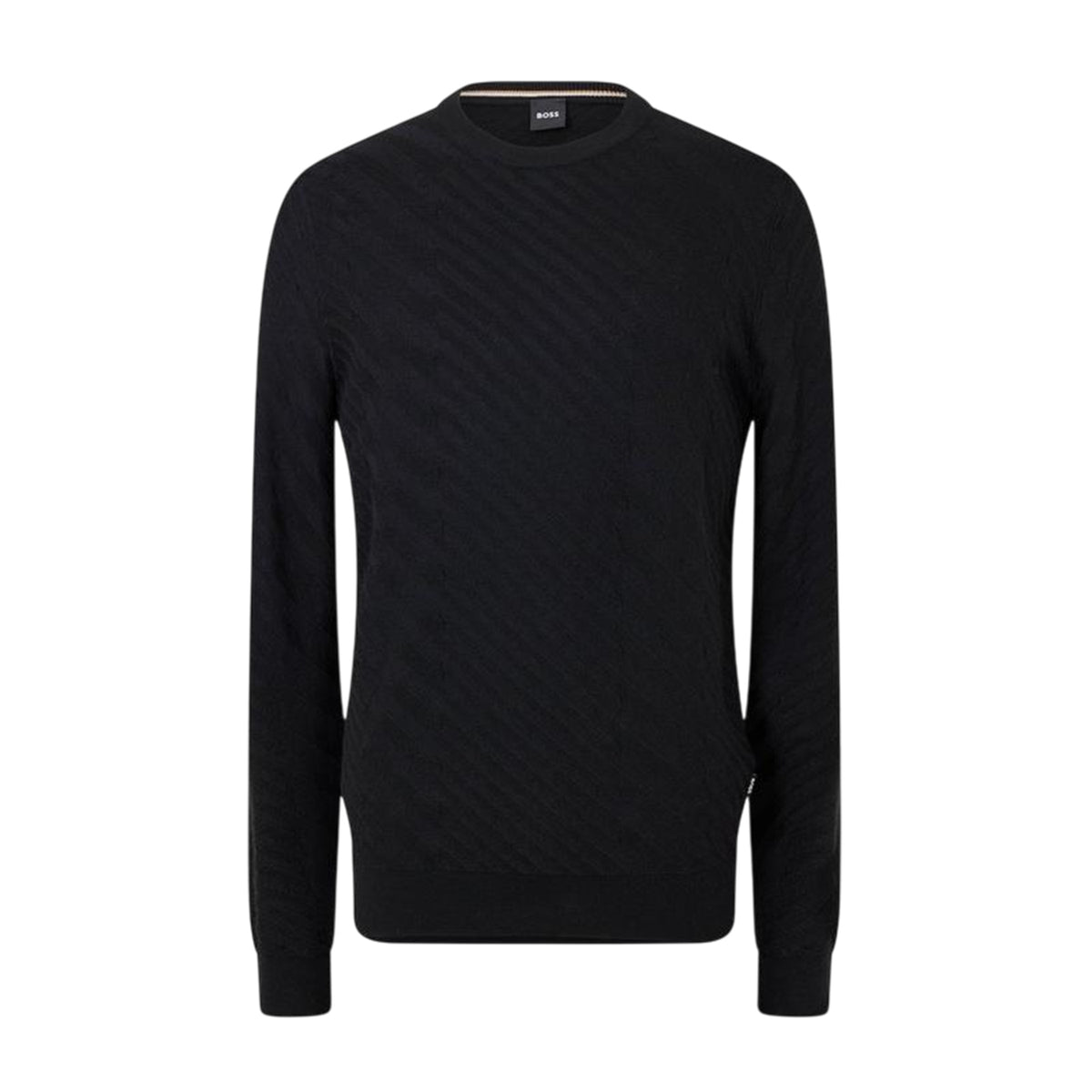 Black - Front - Boss Mens Knitted Regular Top