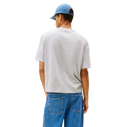 Grey Heather - Back - Tommy Jeans Mens Logo Jersey T-Shirt