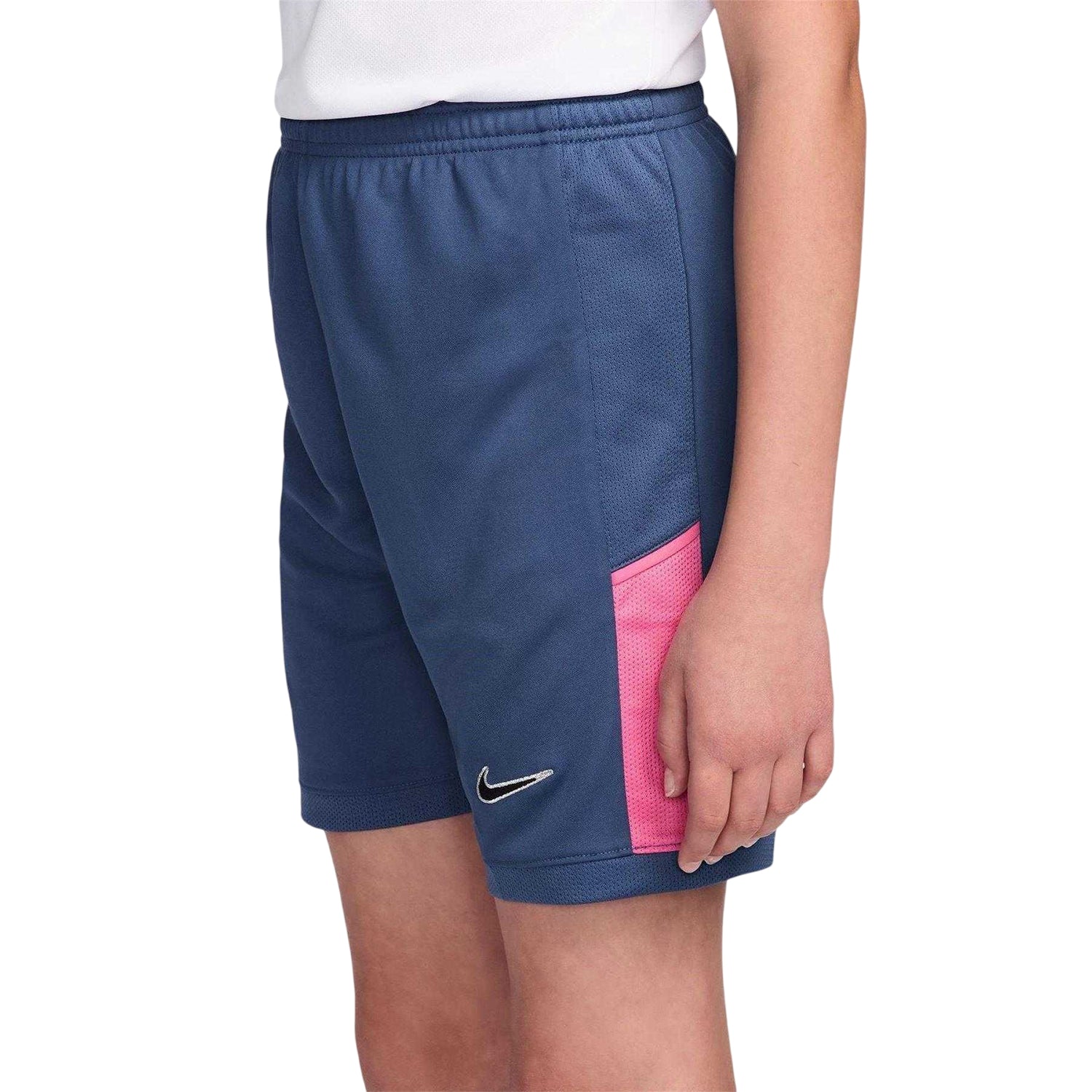 Mystic Blue - Side - Nike Childrens-Kids Km Air Logo Football Shorts