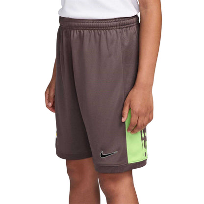 Plum - Side - Nike Childrens-Kids Km Air Logo Football Shorts