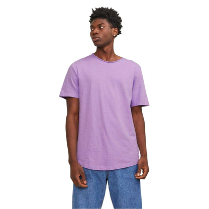 Purple Rose - Front - Jack And Jones Mens Plain Crew Neck Regular T-Shirt