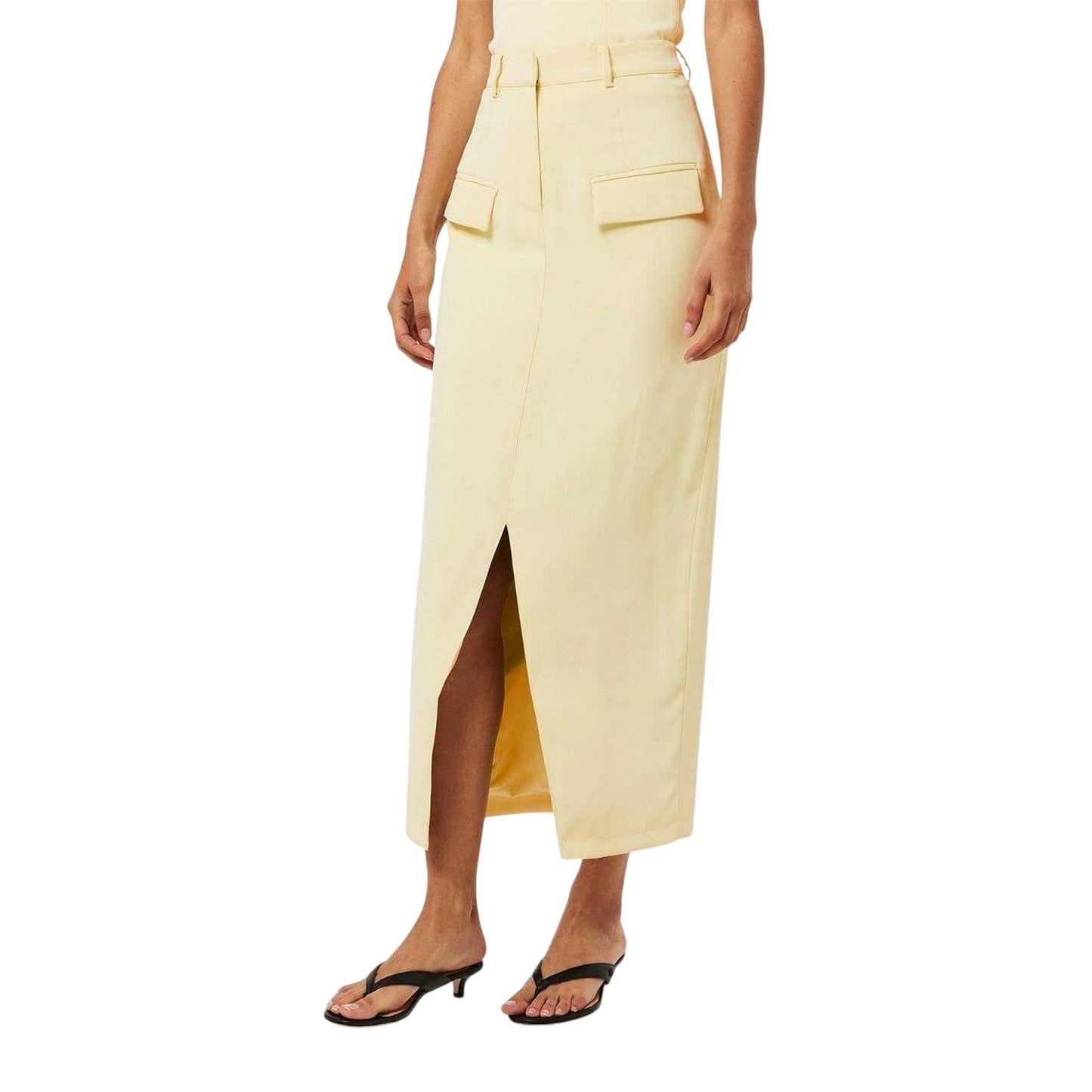 Lime Cream - Side - Muse Womens-Ladies The Ultimate Muse Fitted Midi Skirt