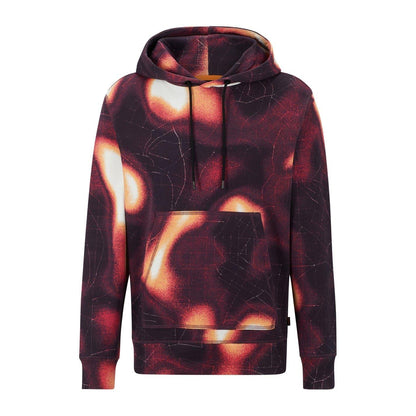 Medium Pink - Front - Boss Mens Patterned Regular Long-Sleeved Hoodie