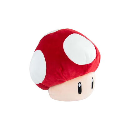 Red-Blue-Brown Print - Side - Super Mario Bros Super Mushroom Plush Toy