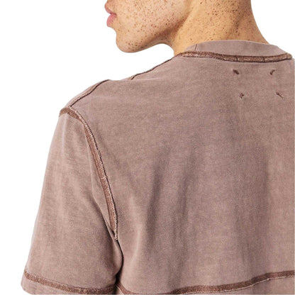 Brick - Side - Jack Wills Mens Contrast Striped Garment Dyed T-Shirt