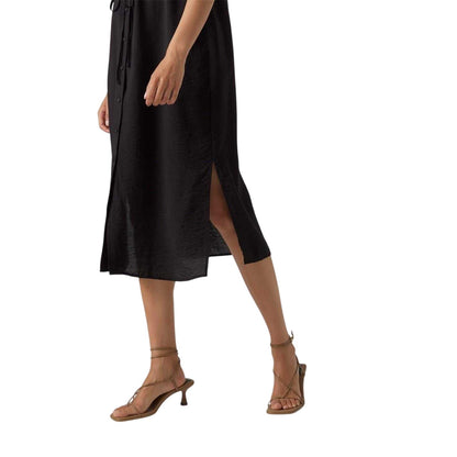 Black - Side - Vero Moda Womens-Ladies Iris Collared Midi Shirt Dress
