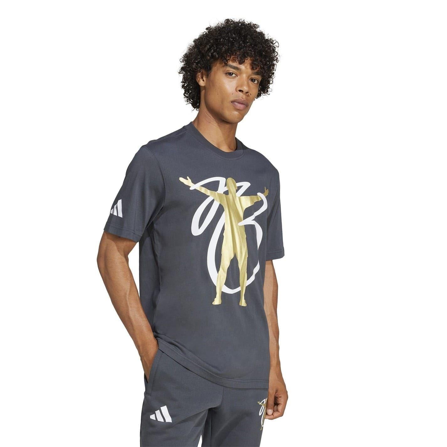 Dark Grey - Pack Shot - Adidas Mens Jude Bellingham T-Shirt