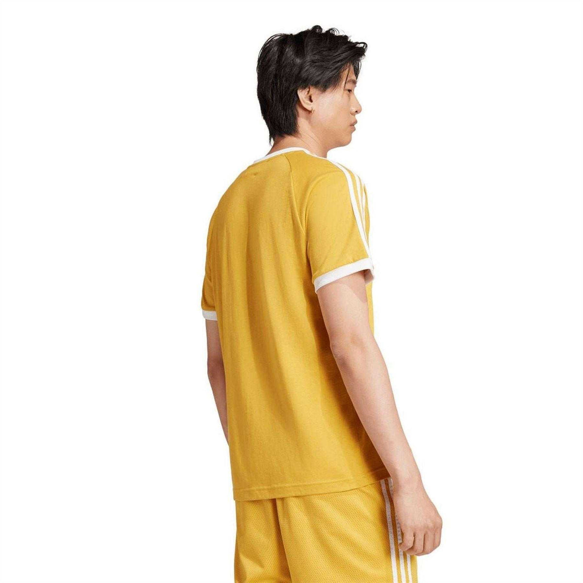 Yellow - Back - Adidas Mens Classics 3 Stripes T-Shirt