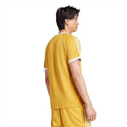 Yellow - Back - Adidas Mens Classics 3 Stripes T-Shirt