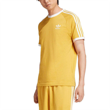 Yellow - Side - Adidas Mens Classics 3 Stripes T-Shirt
