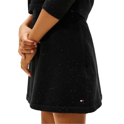 Black - Back - Tommy Hilfiger Girls Knitted Regular Mini Skirt
